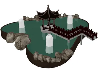 Pavilion On Pond 3D Model preview