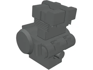 Kawasaki EX-500 Engine 3D Model preview