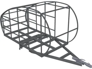 Mini Teardrop Camper Frame 3D Model preview