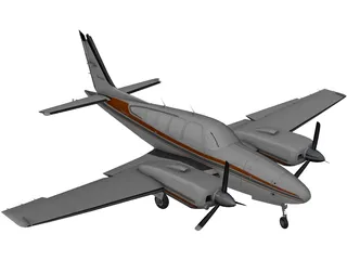 Beechcraft Baron 58 3D Model preview
