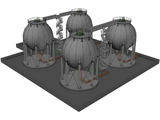 Gas Tanks 3D Model preview