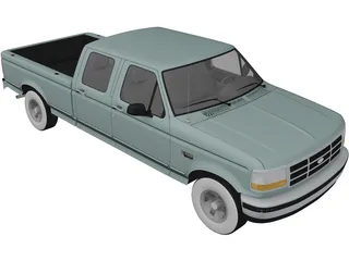 Ford F-150 Crew Cab (1996) 3D Model preview
