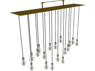 Luster Hanged Pendant Light 3D Model preview