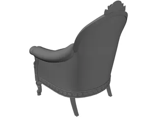 Antique Classic Armchair 3D Model preview
