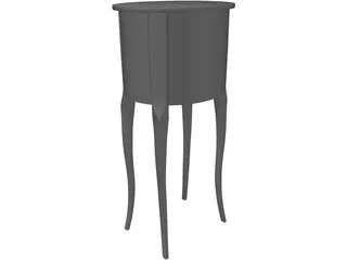 Wooden Antique Table 3D Model preview