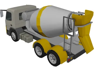 Volvo FM Cement Mixer 3D Model preview