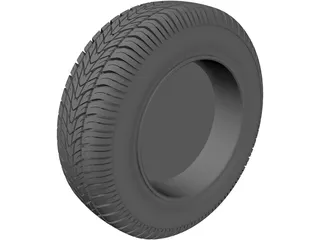 Wheel with Tire 3D Model preview