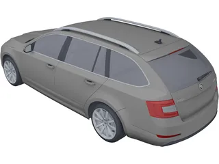 Skoda Octavia Combi (2014) 3D Model preview