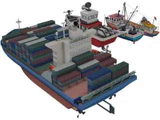 Boats Collection 3D Model preview