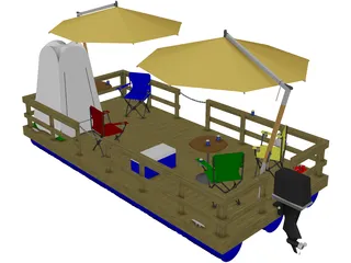 Dock Boat 3D Model preview
