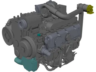 Perkins 1104D-44t Engine 3D Model preview