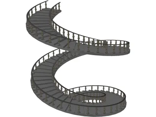 Spiral Staircase 3D Model preview