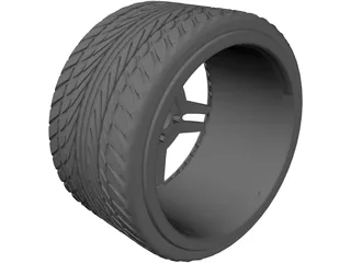 Wheel with Tyre 3D Model preview