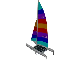Hobie 18 Racing Catamaran 3D Model preview