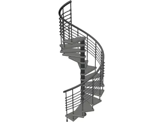 Spiral Staircase 3D Model preview