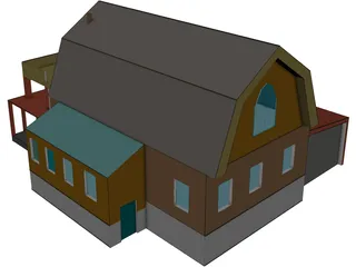 Russian Village House 3D Model preview