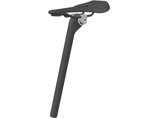 Seat Post with Saddle 3D Model preview