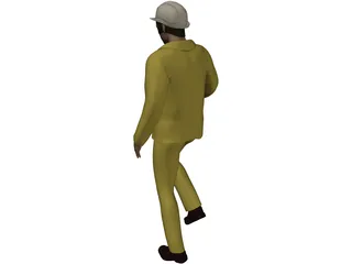 Male Worker Operator 3D Model preview