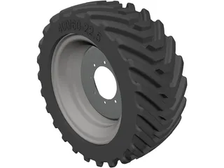 400/60-22.5 Tyre 3D Model preview