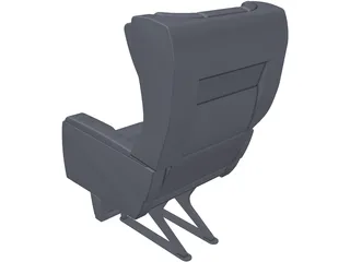 Business Jet Seat 3D Model preview