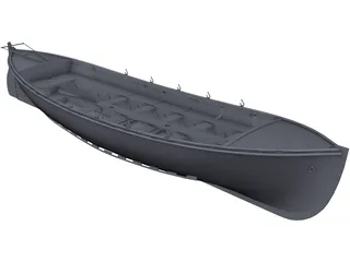 Wooden Boat 3D Model preview