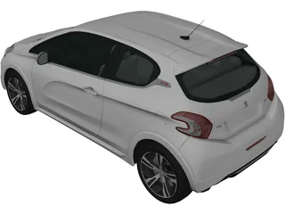Peugeot 208 GTI (2013) 3D Model preview