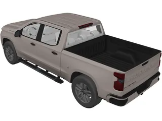 Chevrolet Silverado 1500 Crew Cab LT (2019) 3D Model preview