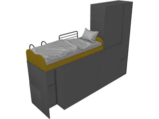 Bunk Bed Dual 3D Model preview