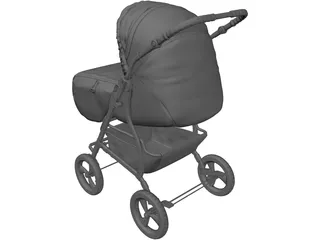 Baby Stroller 3D Model preview