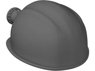 Miners Helmet with Head Lamp 3D Model preview