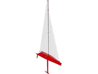 Maxi 100 Sailboat 3D Model preview