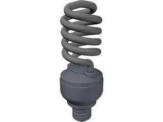 E27 Fluorescent Lamp 3D Model preview