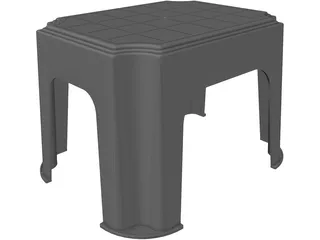 Plastic Stool 3D Model preview