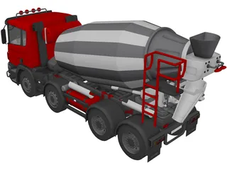Scania Cement Truck 3D Model preview