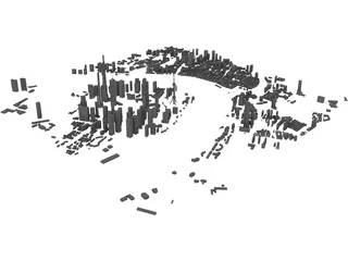 Shanghai Pudong City China 3D Model preview