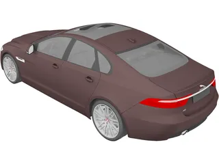 Jaguar XF (2016) 3D Model preview