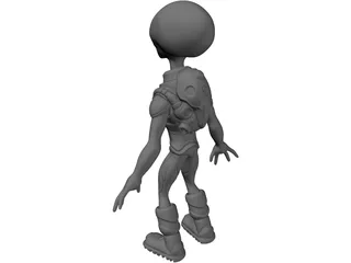 Funny Grey Alien 3D Model preview