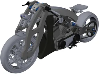 Custom Motorcycle 3D Model preview
