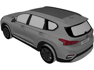 Hyundai Santa Fe (2019) 3D Model preview