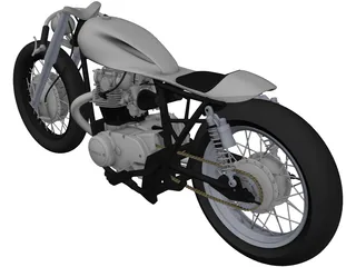 Yamaha Custom Bike 3D Model preview