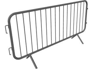 Crowd Control Barrier 3D Model preview
