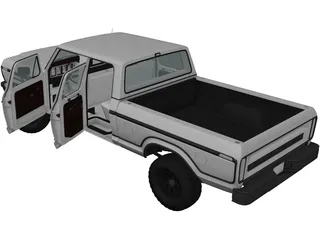 Ford F-Series Crewcab (1978) 3D Model preview