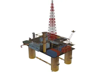 Oil Platform 3D Model preview