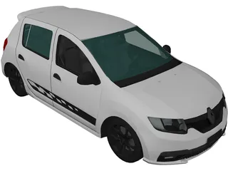 Renault Sandero RS (2017) 3D Model preview
