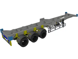 Semitrailer 40 feet 3D Model preview