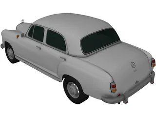 Mercedes-Benz Ponton 180 W120 (1953) 3D Model preview
