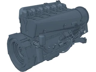 Deutz F6L914 Diesel Engine 3D Model preview