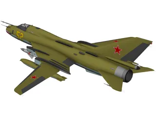 Sukhoi Su-17M4 Fitter 3D Model preview
