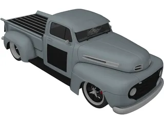 Ford F1 Pickup Truck Hot Rod (1950) 3D Model preview