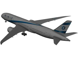 Boeing 787-9 Dreamliner El Al 3D Model preview